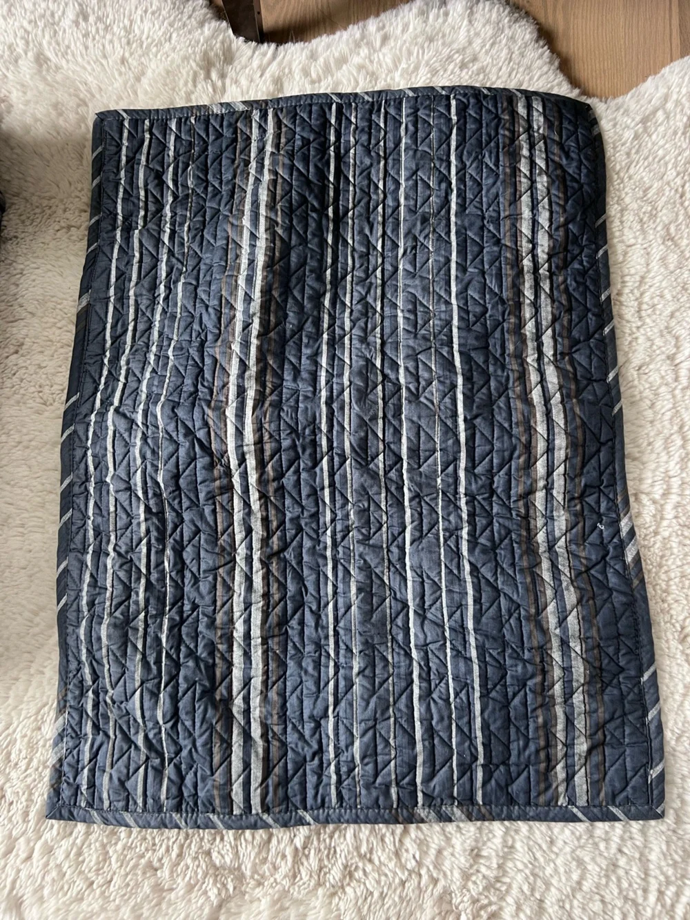 Pendleton Navy and White Striped quilt Set